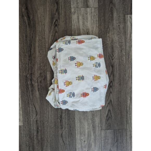 Crate & Barrel Kids Robot Flat Fitted Twin Sheet Set Organic Cotton - Picture 3 of 10